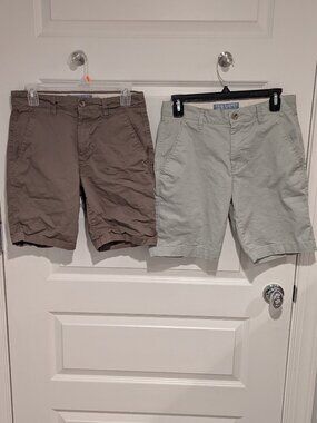 Two pairs of Free Planet cotton shorts - light green & gray (28)